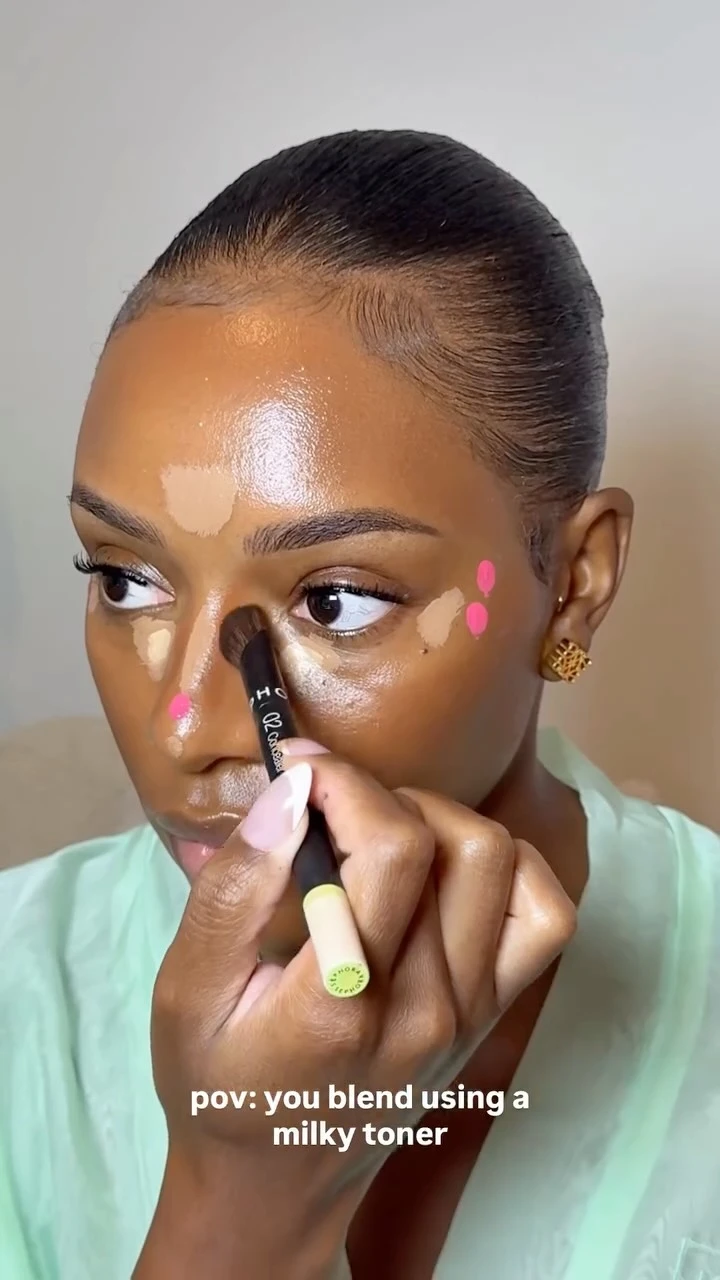 Blending using a milky toner