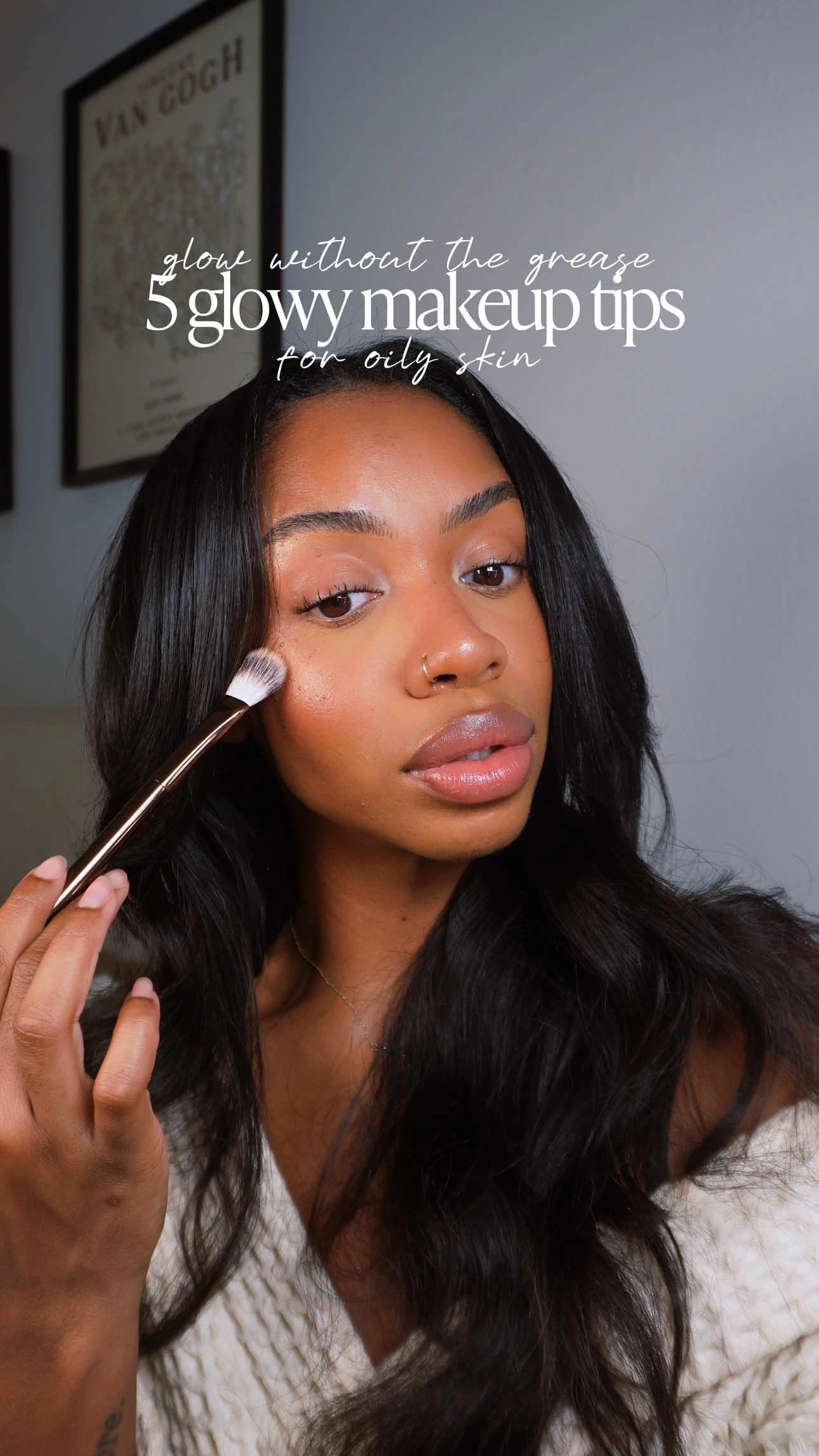 glowy makeup (oily skin friendly)